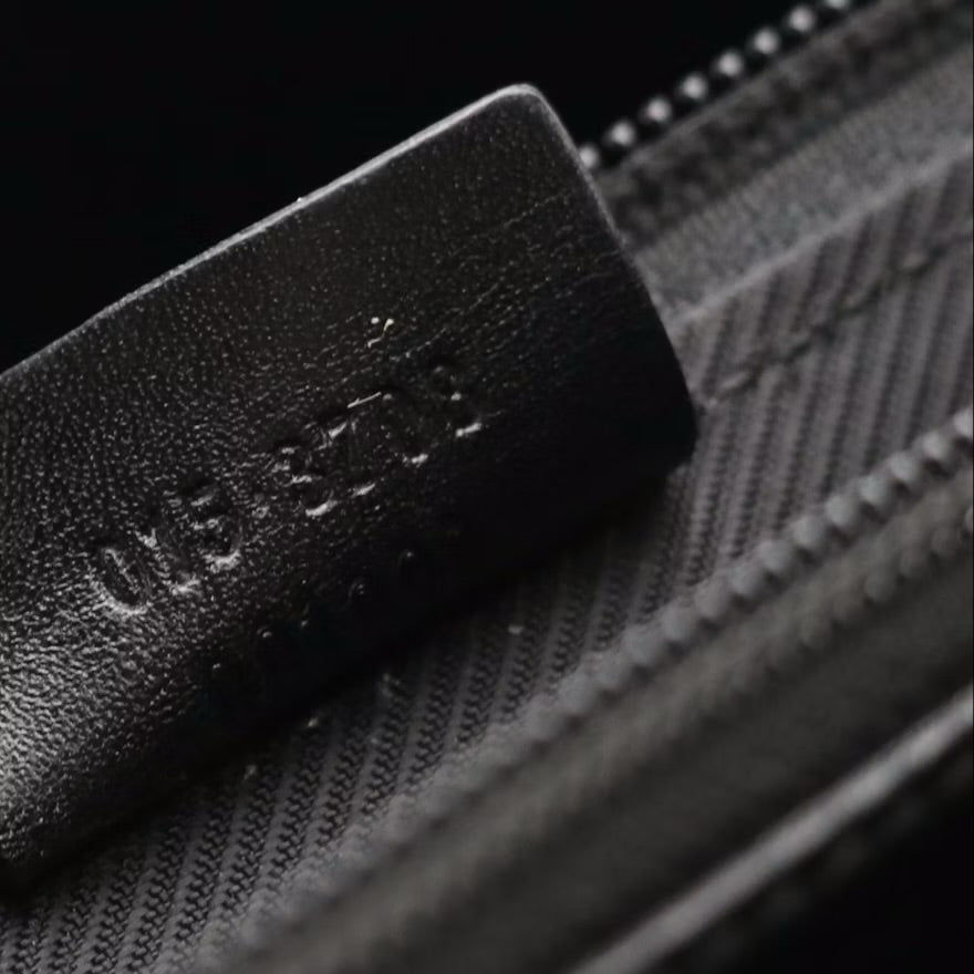 Gucci Top Handle Business Bag Tote in Dark GG Canvas and Leather Trim