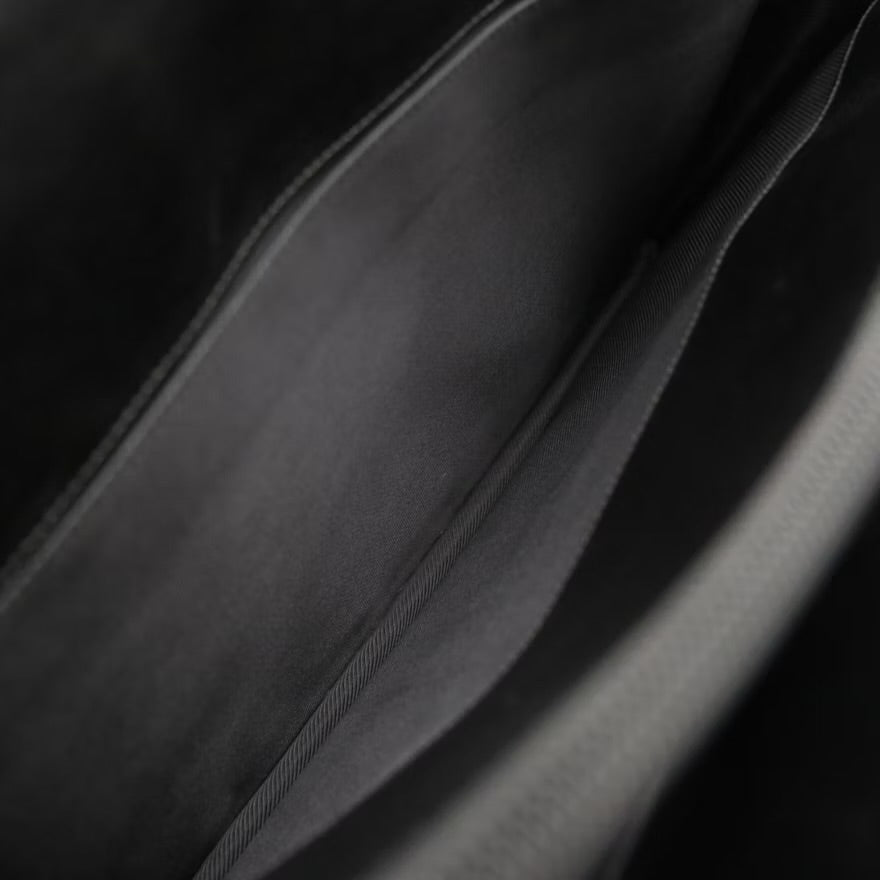 Gucci Top Handle Business Bag Tote in Dark GG Canvas and Leather Trim