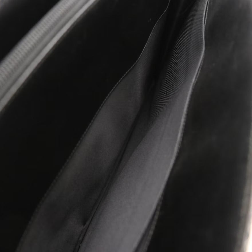 Gucci Top Handle Business Bag Tote in Dark GG Canvas and Leather Trim