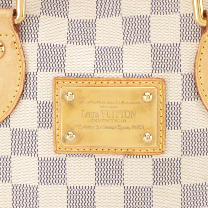 Louis Vuitton Hampstead PM in Damier Azur Coated Canvas and Vachetta Leather