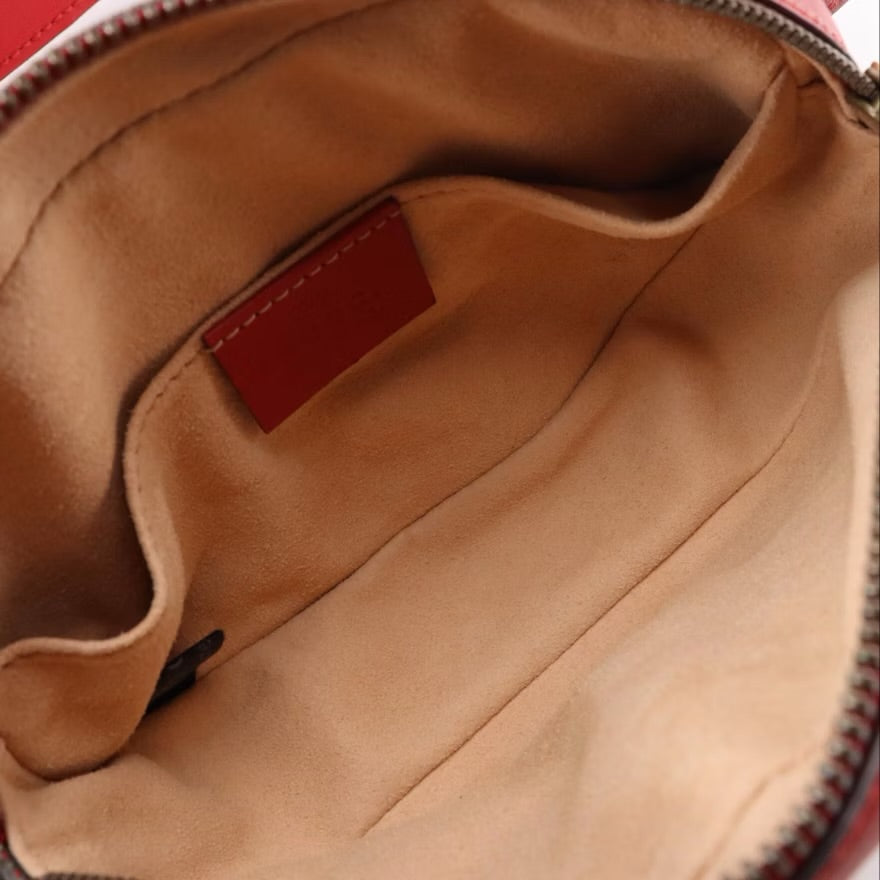 Gucci GG Marmont Belt Bag in Red Chevron Matelassé Leather