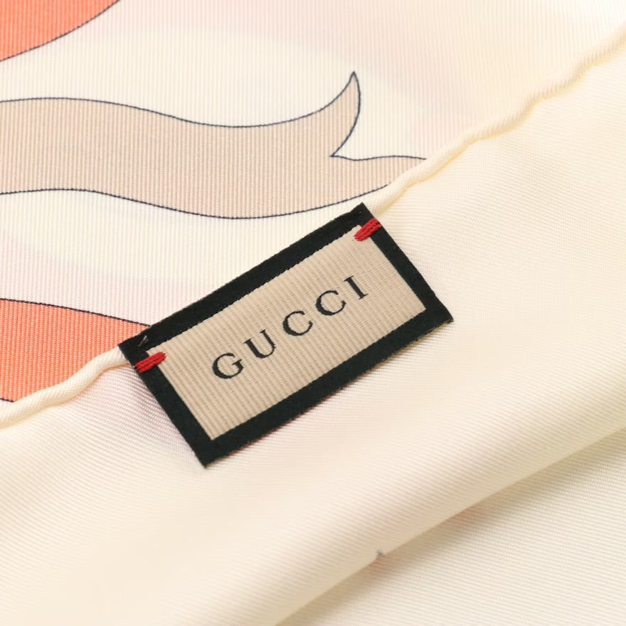 Gucci Printed Silk Twill Scarf in Box