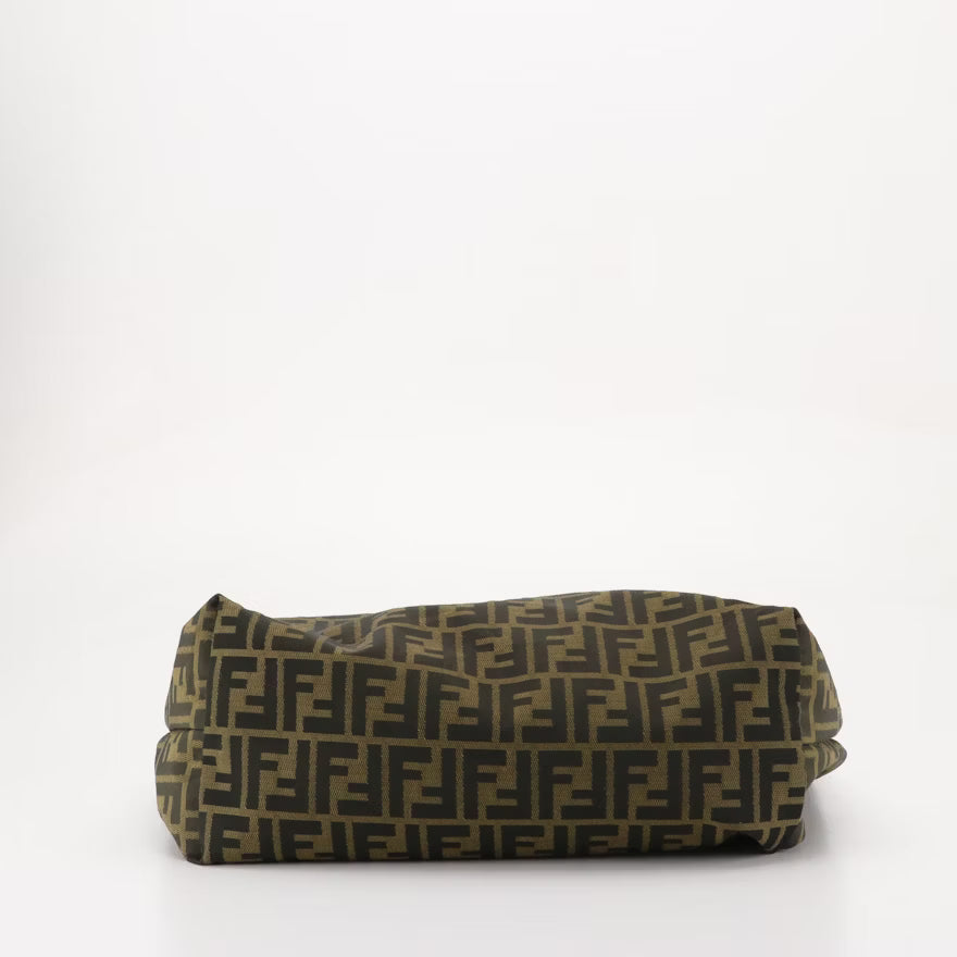 Fendi Tote in Zucca Jacquard Canvas and Leather with Zip Pouch