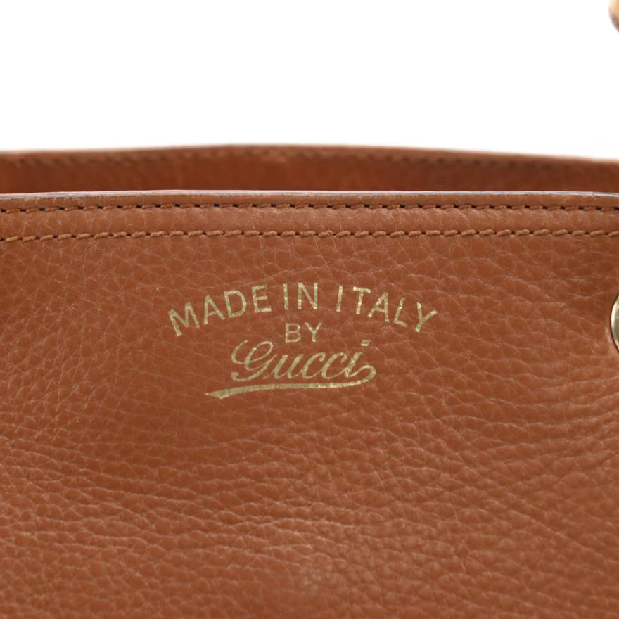 Gucci Bamboo Calfskin Leather Two-Way Shopper Tote