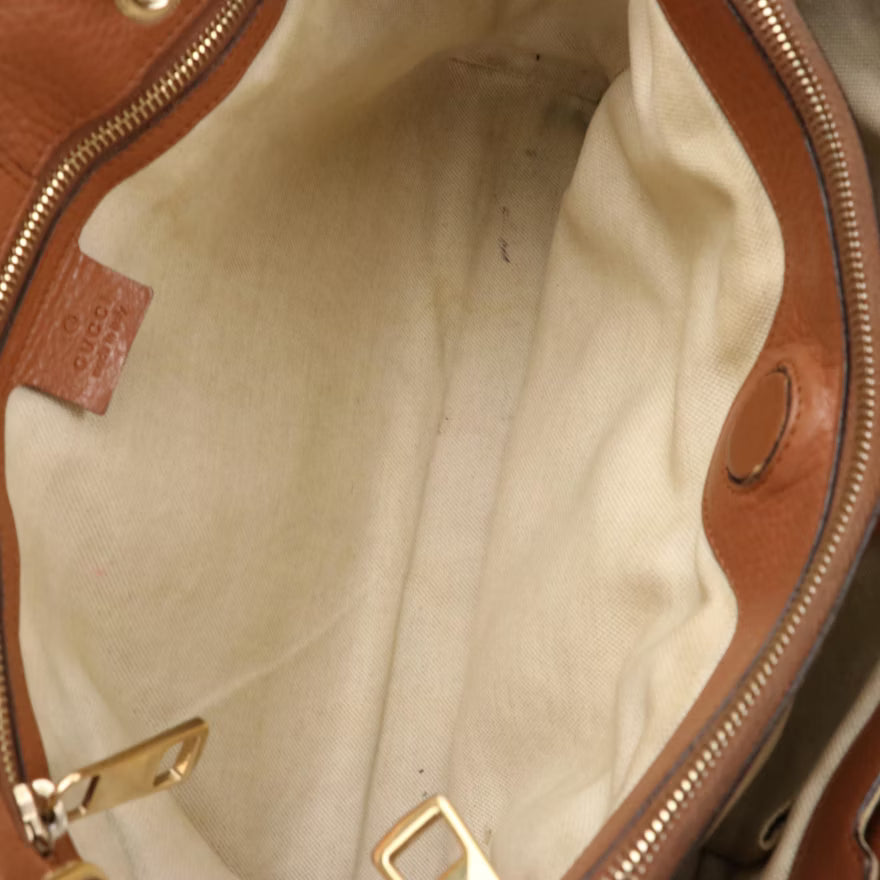 Gucci Bamboo Calfskin Leather Two-Way Shopper Tote