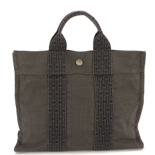 Hermès Herline Fourre-Tout PM Zip Tote in Grey Nylon Canvas