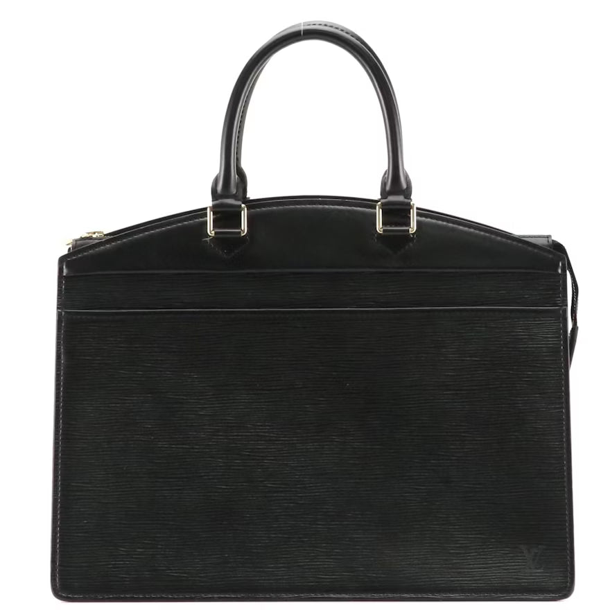 Louis Vuitton Riviera Handbag in Black Epi and Smooth Leather