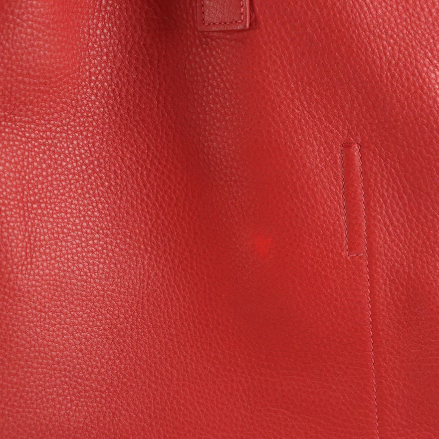 Prada Extra Large Slouchy Two-Way Tote in Cherry Red Grained Leather